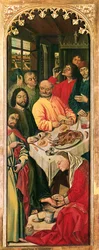 Die Auferstehung des Lazarus Triptychon, rechte Tafel von Maria Magdalena wäscht Christus die Füße, 1461